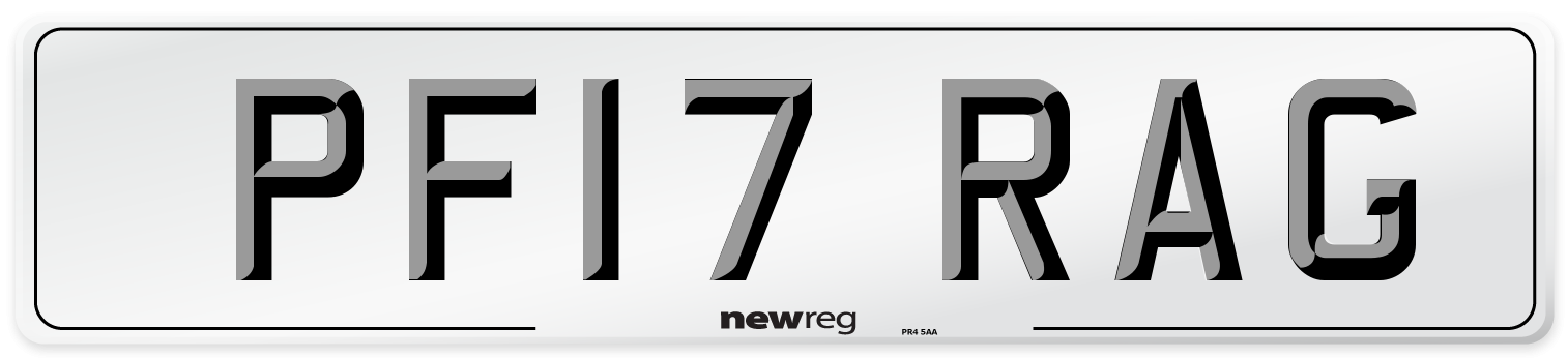 PF17 RAG Number Plate from New Reg